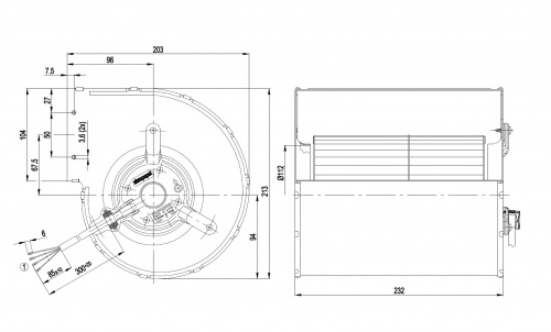 Центробежный вентилятор ebmpapst D2E133DM4701