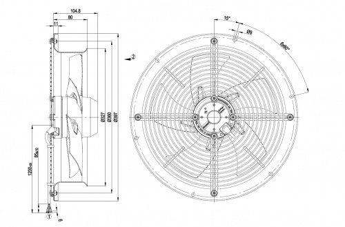 Осевой вентилятор ebmpapst W2D300CP0248