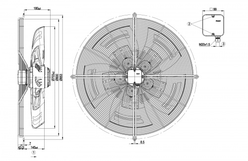 Осевой вентилятор ebmpapst S6E710BR0302