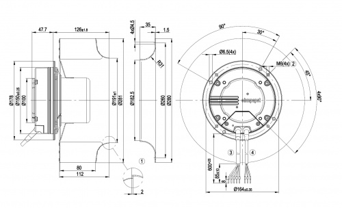Центробежный вентилятор ebmpapst R3G280AF3571