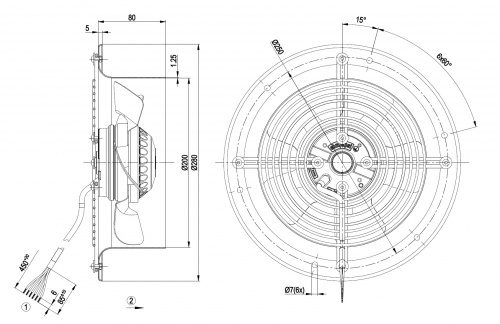 Осевой вентилятор ebmpapst W2E200CF0225