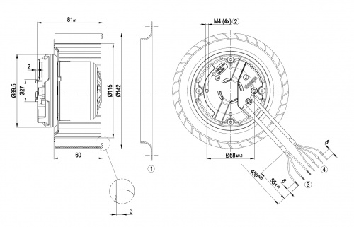 Центробежный вентилятор ebmpapst R3G140AF2310