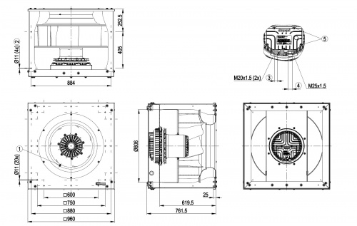 Центробежный вентилятор ebmpapst K3G710AS0601