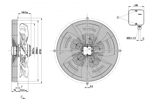 Осевой вентилятор ebmpapst S4D630BR0102