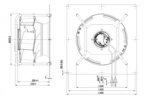 Центробежный вентилятор ebmpapst K3G310RB0103