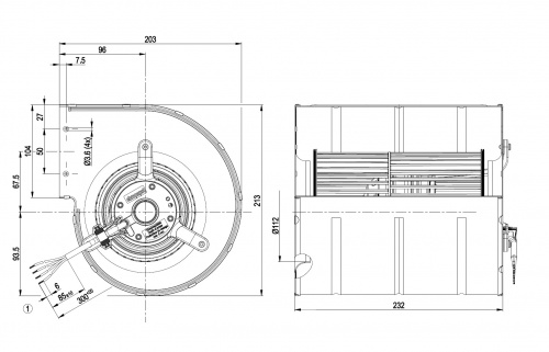 Центробежный вентилятор ebmpapst D4E133DL01H9