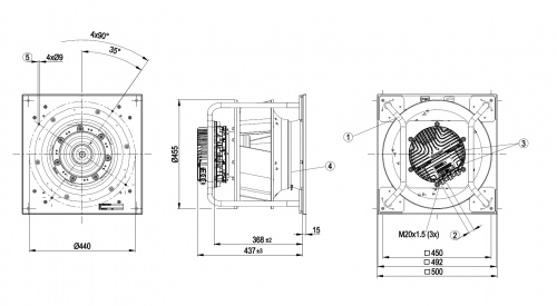 Центробежный вентилятор ebmpapst K3G400PA2771