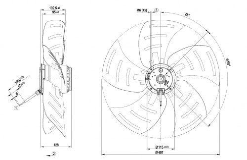 Осевой вентилятор ebmpapst A6E500BB0510