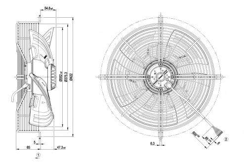 Осевой вентилятор ebmpapst S4D350AN0830