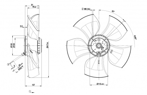 Осевой вентилятор ebmpapst A4E420AU0105