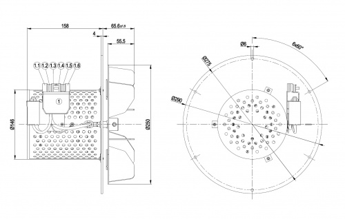 Центробежный вентилятор ebmpapst R2E250BE0310