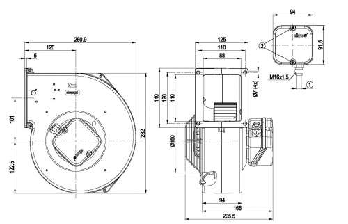 Центробежный вентилятор ebmpapst G2D180AE0226