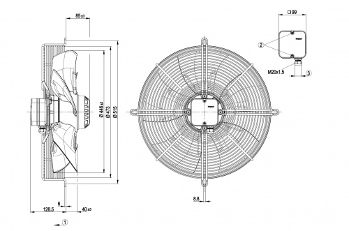 Осевой вентилятор ebmpapst S4E450AO0901