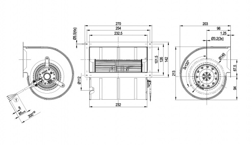 Центробежный вентилятор ebmpapst D4E133DL01J5