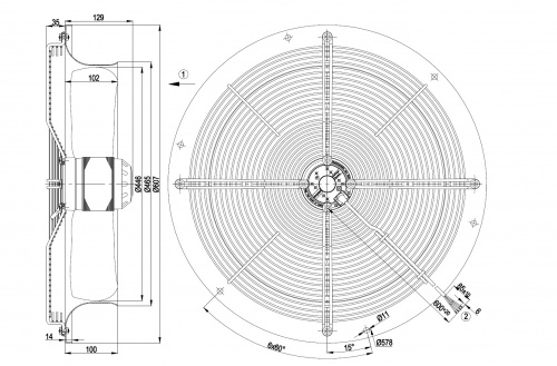 Осевой вентилятор ebmpapst W6E450CP0201