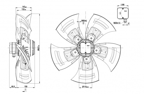 Осевой вентилятор ebmpapst A6E630AP0301