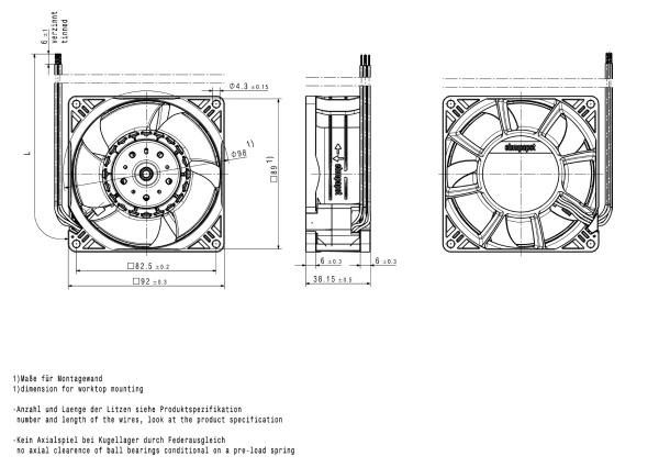 Вентилятор компактный ebmpapst 3214 J/2 H4PU