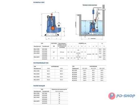 Насос фекальный Pedrollo MC 40/50
