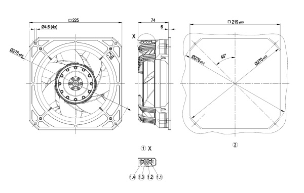 Центробежный вентилятор ebmpapst K2D200AA0202