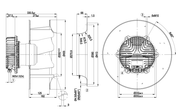 Центробежный вентилятор ebmpapst R3G400AY8701