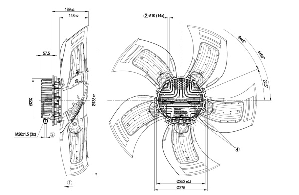 Осевой вентилятор ebmpapst A3G800AT2101