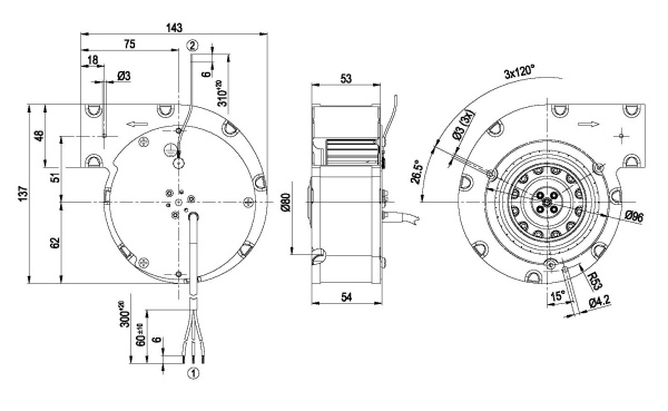 Центробежный вентилятор ebmpapst G2E097HD0102