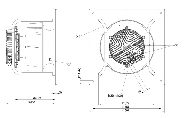 Центробежный вентилятор ebmpapst K3G310BB4902