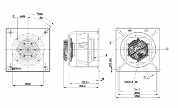 Центробежный вентилятор ebmpapst K3G355PH4902