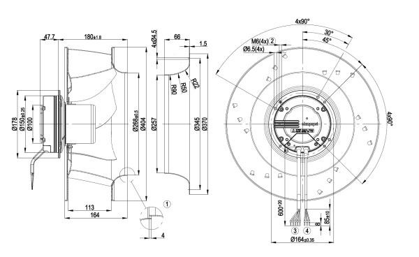 Центробежный вентилятор ebmpapst R3G400AC3271