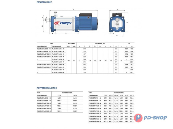 Насос самовсасывающий Pedrollo PLURIJET 3/130X