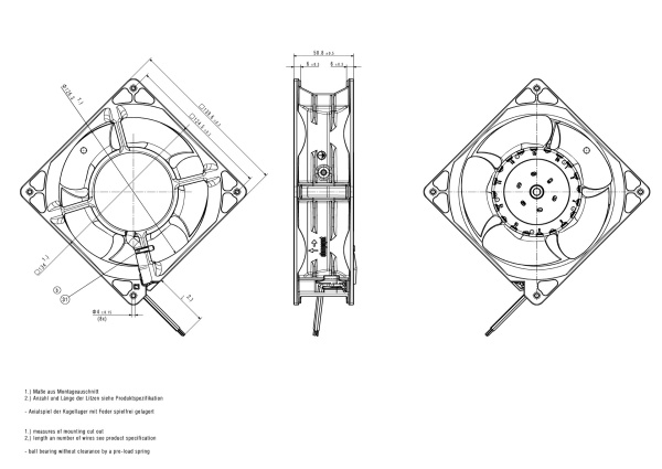 Вентилятор компактный ebmpapst 5314/2 TDHHPU Parylene