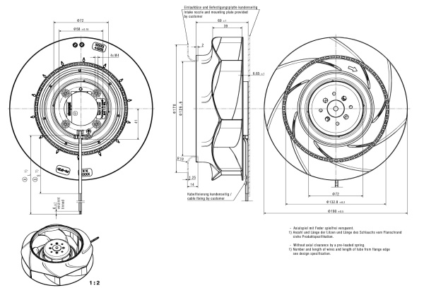Вентилятор компактный ebmpapst RER 190-39/18/2 TDMLO
