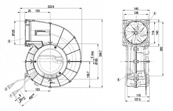 Центробежный вентилятор ebmpapst G3G190RQ4504