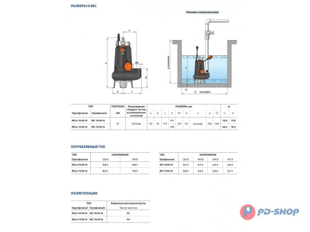 Насос фекальный Pedrollo MC10/45