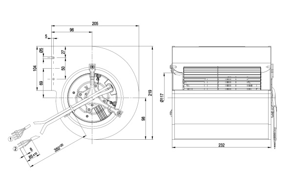 Центробежный вентилятор ebmpapst D3G146AH5001