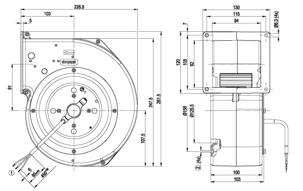 Центробежный вентилятор ebmpapst G1G146BA0752