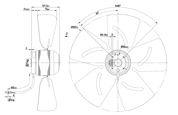 Осевой вентилятор ebmpapst A4E350AA0601
