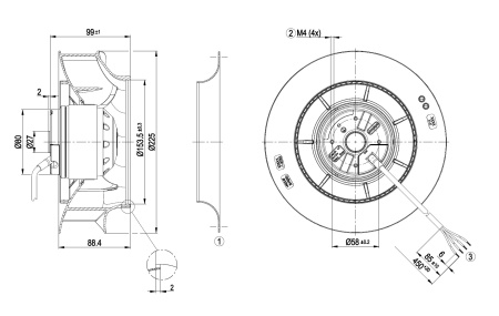 Центробежный вентилятор ebmpapst R2E225RA9209