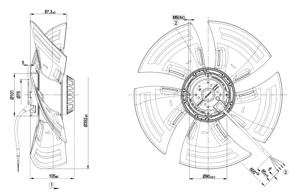 Осевой вентилятор ebmpapst A4E350AN0202