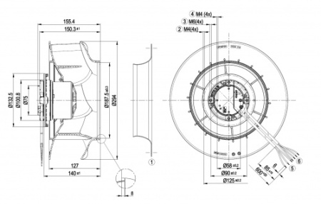 Центробежный вентилятор ebmpapst R3G280RB0203