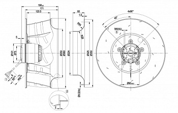 Центробежный вентилятор ebmpapst R6E355AE1605
