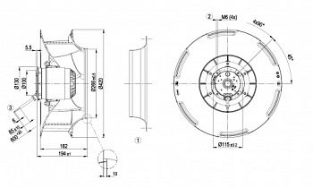Центробежный вентилятор ebmpapst R4D400RO2201