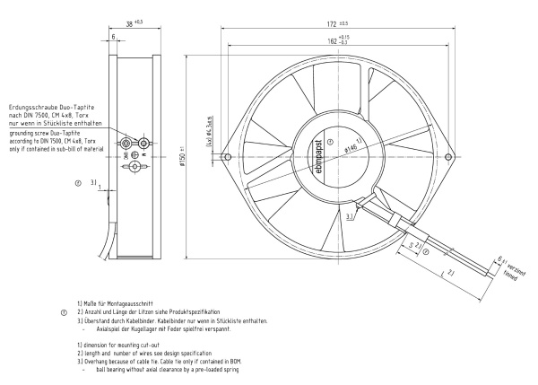 Вентилятор компактный ebmpapst 7114 NHU