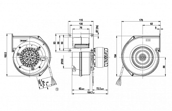 Центробежный вентилятор ebmpapst G2E120DO1627