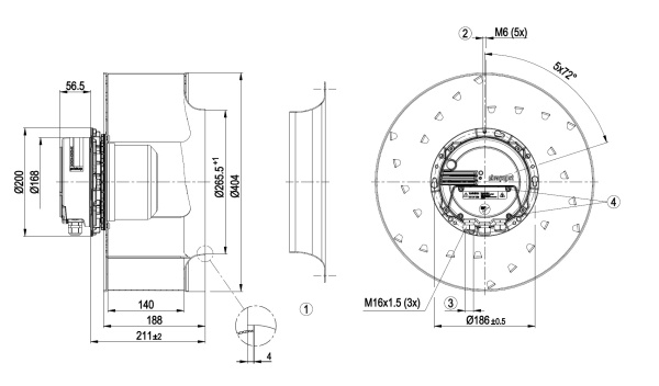 Центробежный вентилятор ebmpapst R3G400AK5305