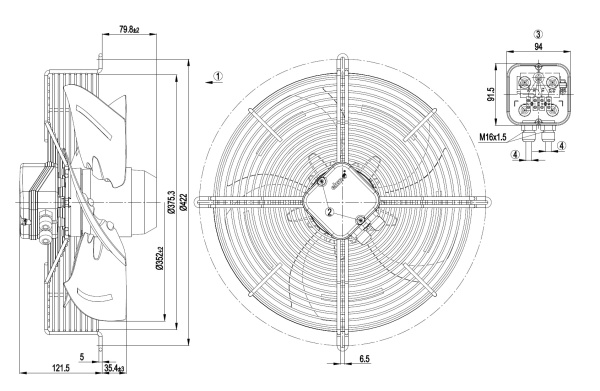 Осевой вентилятор ebmpapst S4E350AP0648