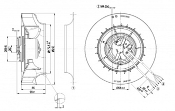 Центробежный вентилятор ebmpapst R3G250RD1703