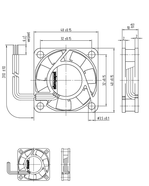Вентилятор компактный ebmpapst 405 F/2 H