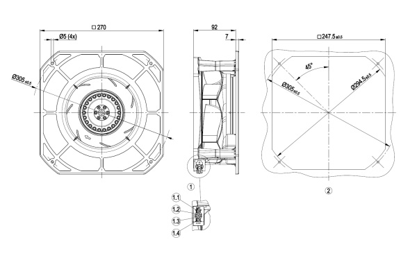 Центробежный вентилятор ebmpapst K2E220RB0601