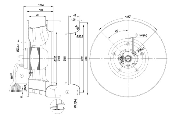Центробежный вентилятор ebmpapst R4D310AR1801